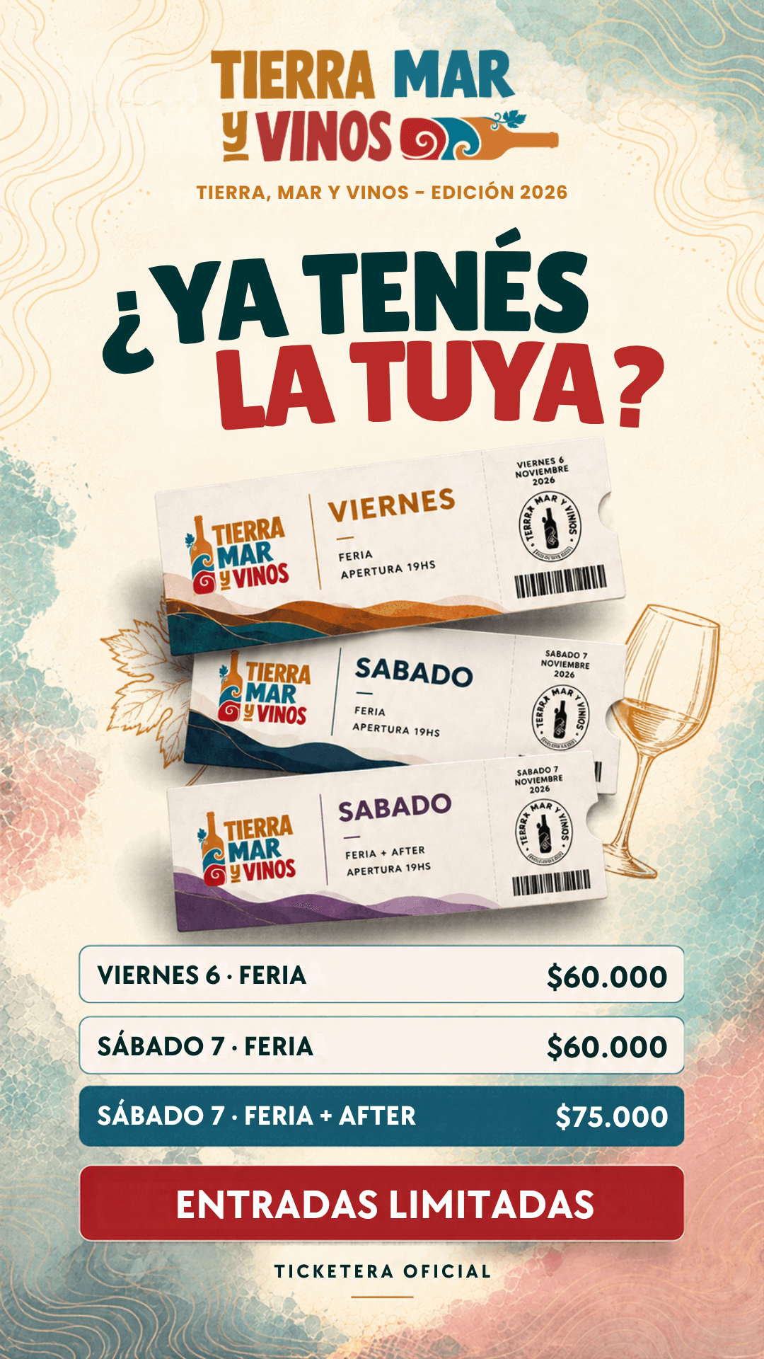 Historia de recordatorio de entradas: ¿ya tenés la tuya?, entradas limitadas